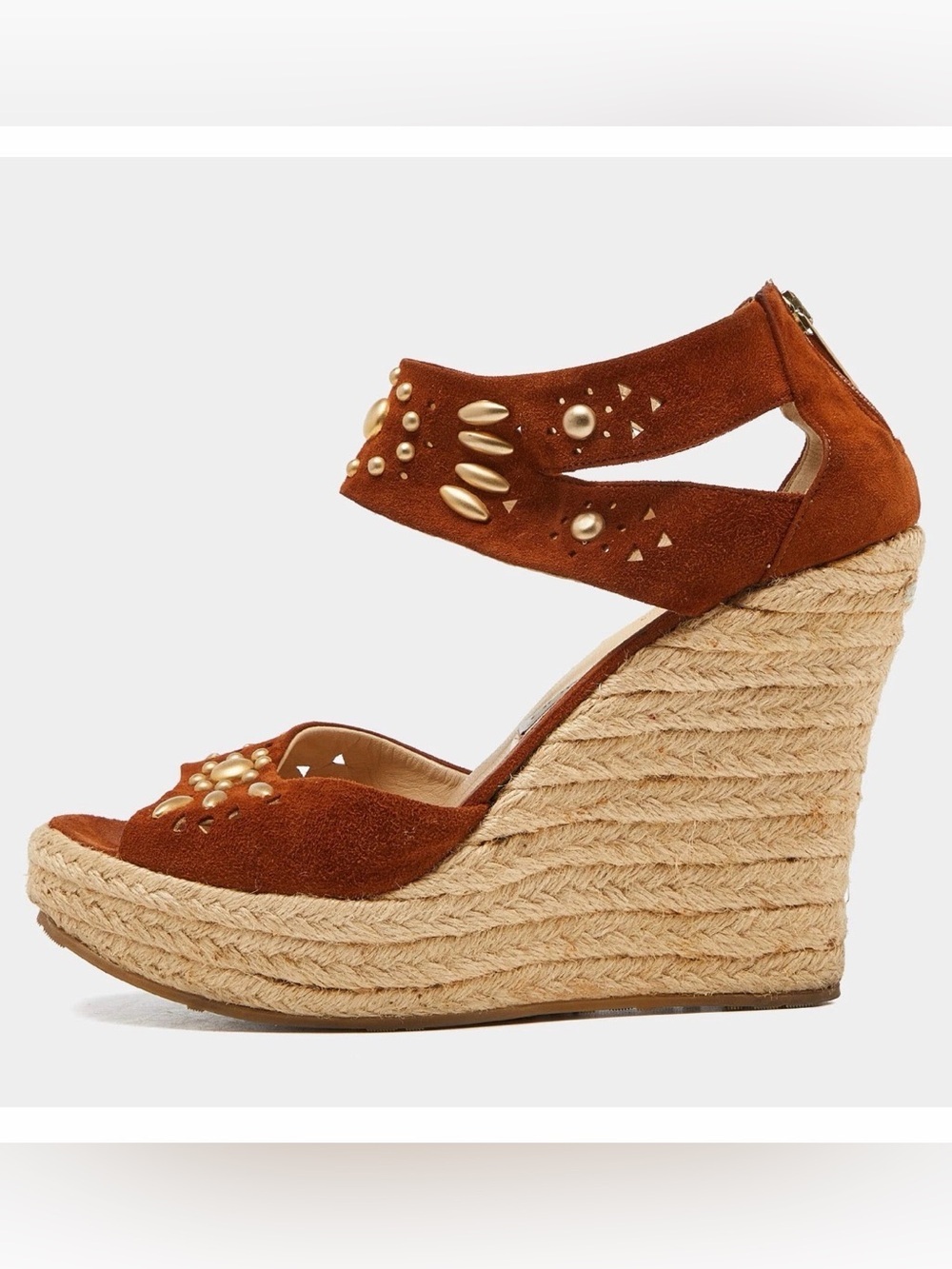 Jimmy Choo Brown Suede Wedge Sandals Size 40